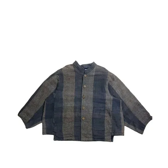 SOLD - Yasuko Kurisaka 1990s (L-XXL) Woven Cardigan Kimono - Picture 1 of 9